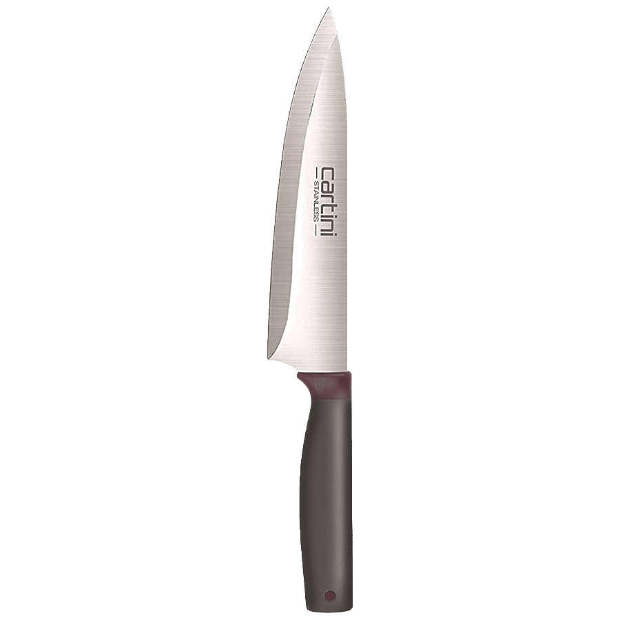 Cartini by Godrej Stainless Steel Cook's Carving Knife With Steel Gray Handle