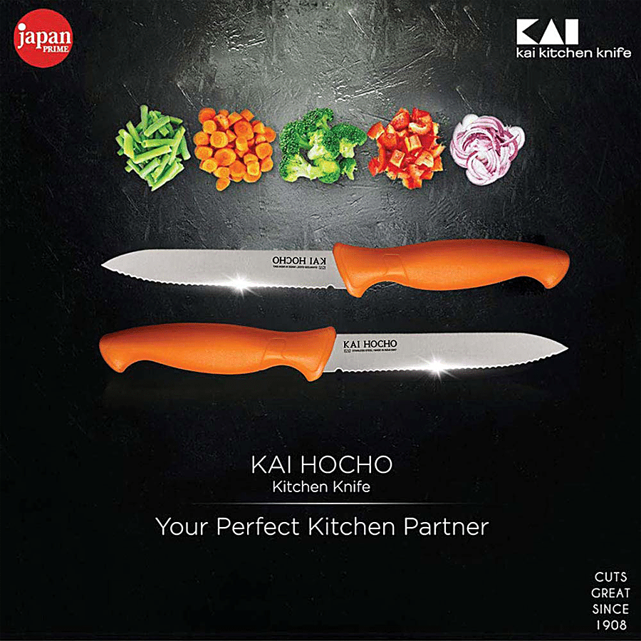 KAI Stainless Steel Vegetable Knife - Orange