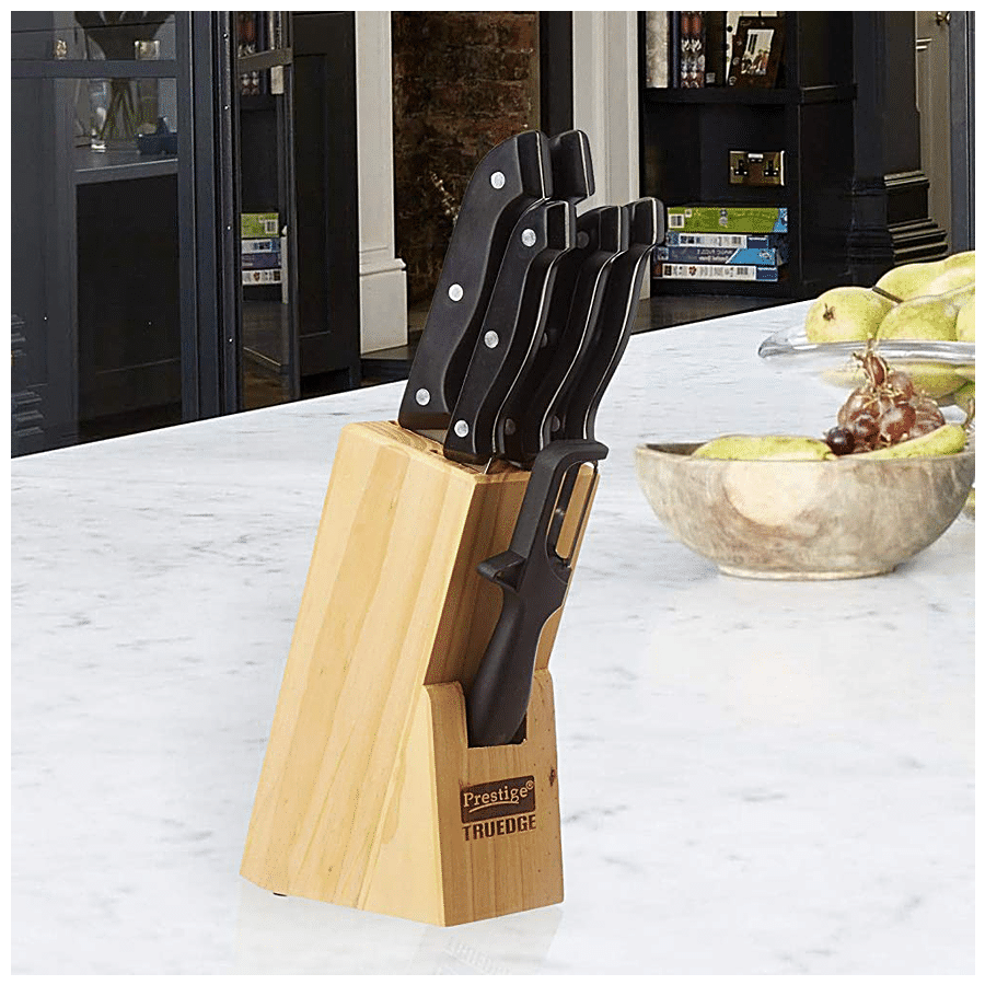 Prestige Truedge Knife Set With Wooden Block (99579)