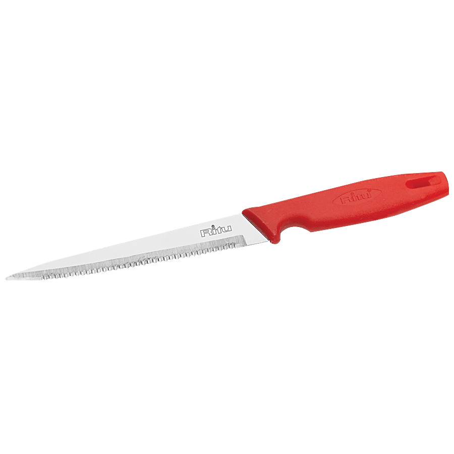 Ritu Stainless Steel Multipurpose Segregated Knife - Red