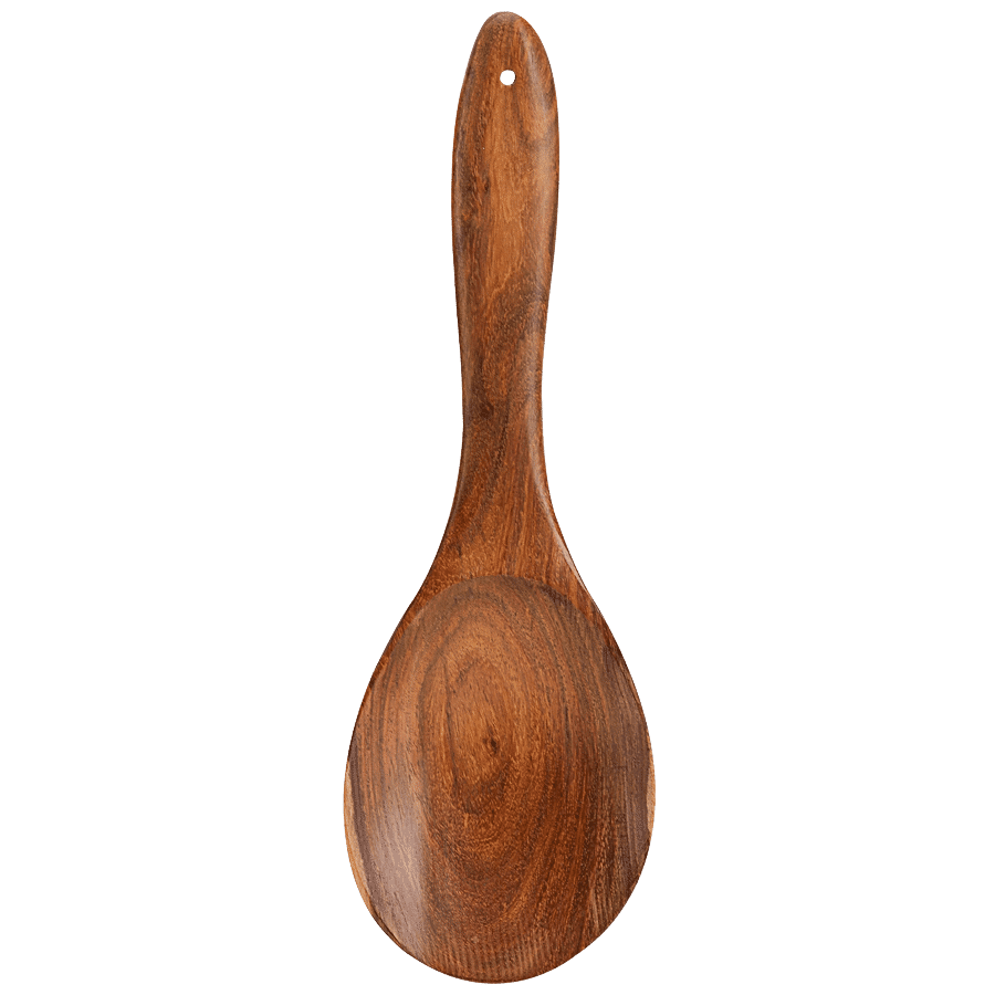 Bamboooz Wooden Rice & Vegetable Spoon - With Round & Sturdy Handle