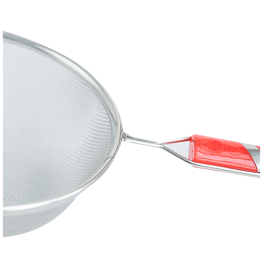 Elephant  Soup/Juice Strainer With Red Handle - Steel