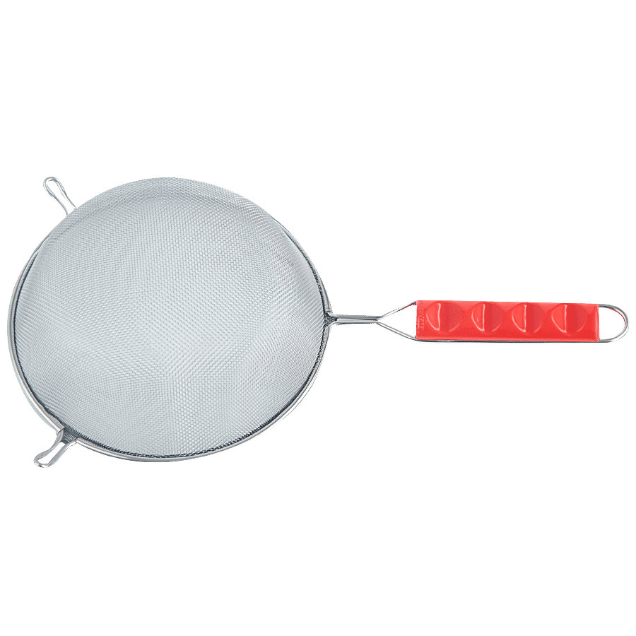 Elephant  Soup/Juice Strainer With Red Handle - Steel