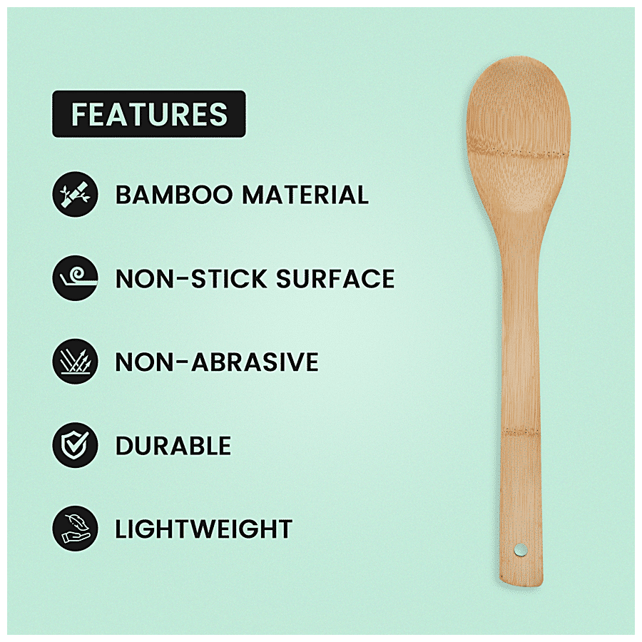 Fackelmann Solid Spoon Bamboo 30 cm - Sustainable Natural Wood