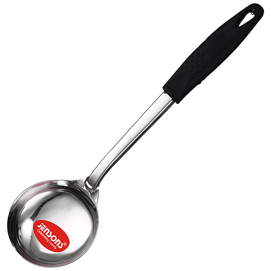 Jensons Stainless Steel Serving Spoon With Plastic Handle - For Home & Kitchen