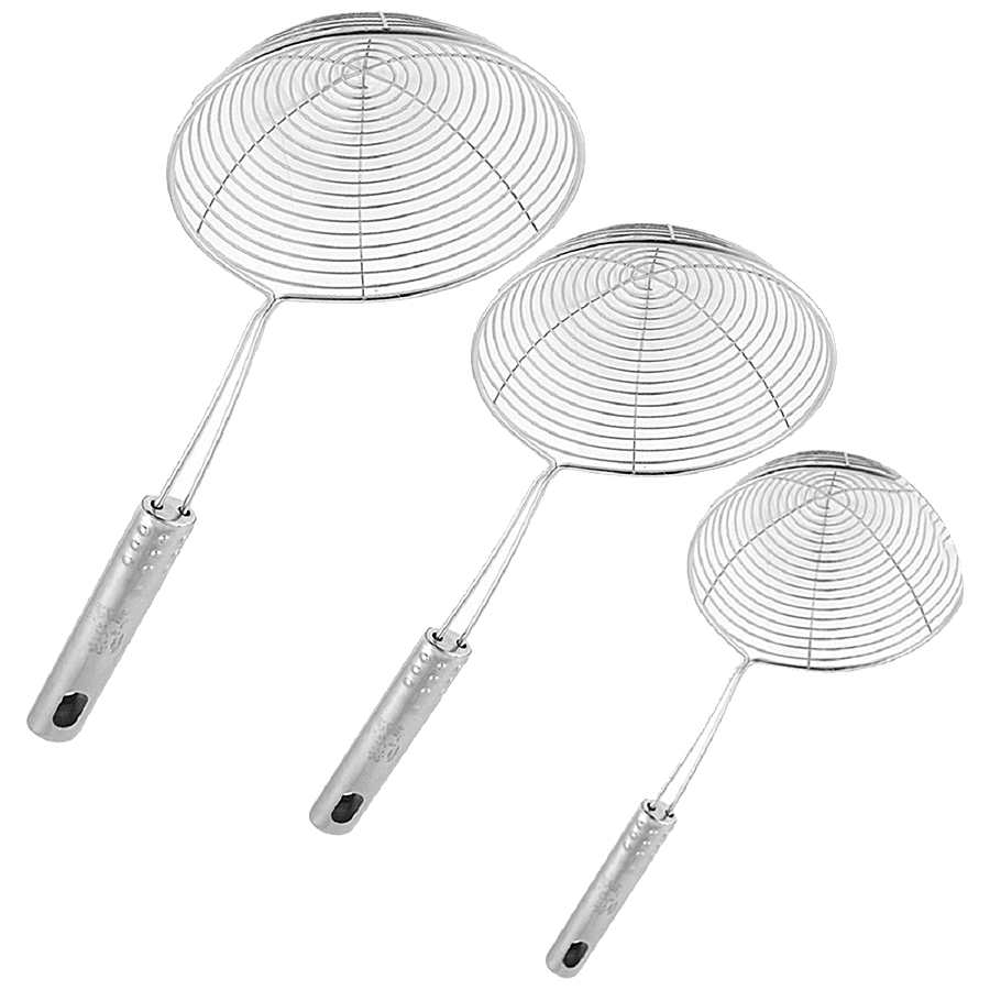 Kuber Industries Stainless Steel Puri Strainer Set - Code-STJ22