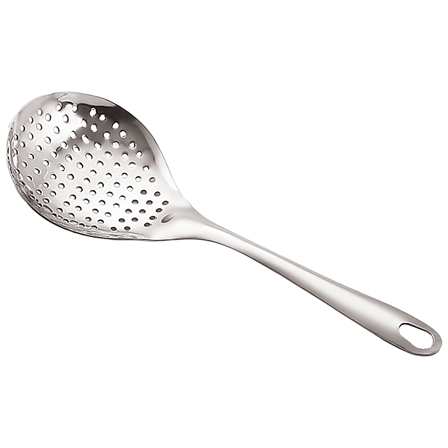 Petals Stainless Steel Cooking & Serving Noodle Skimmer/Jhara/Strainer - 31cm