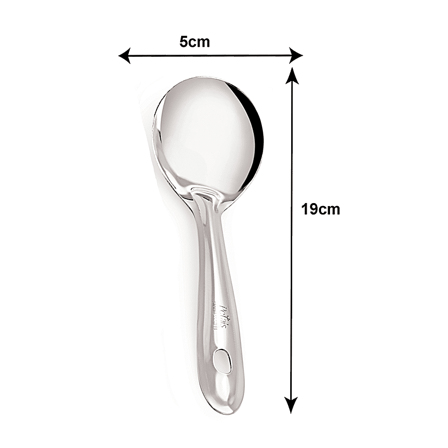 Petals Stainless Steel Cooking/Serving/Spatula - Oval Pan Spoon/Salad/Curry Server