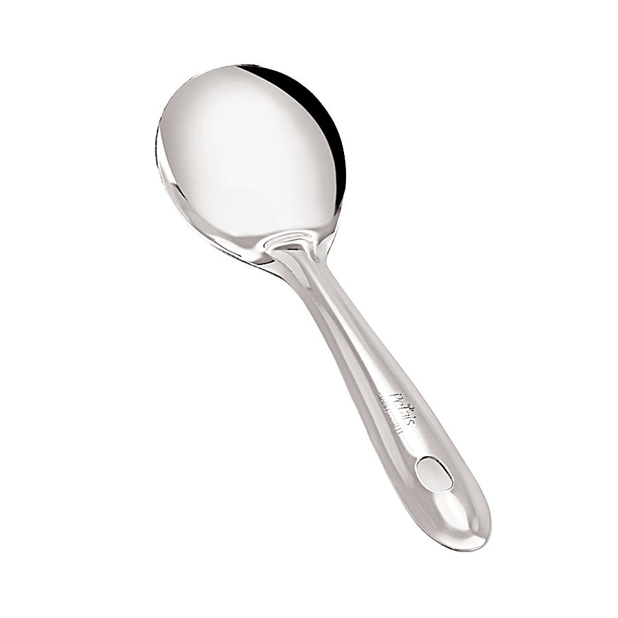 Petals Stainless Steel Cooking/Serving/Spatula - Oval Pan Spoon/Salad/Curry Server