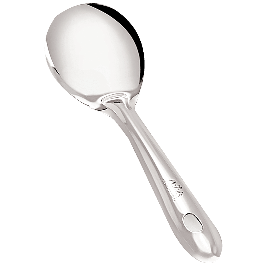 Petals Stainless Steel Cooking/Serving/Spatula - Oval Pan Spoon/Salad/Curry Server