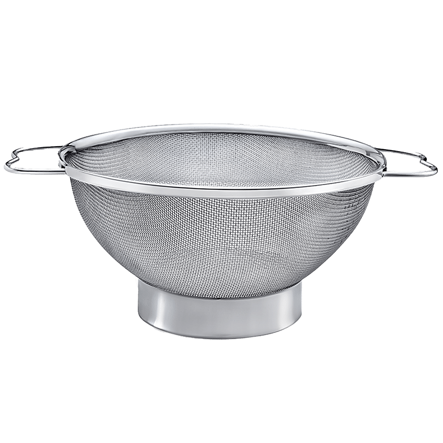 Petals Stainless Steel Fruit Basket/Colander/Rice-Vegetable Strainer Drainer - 23 Cm