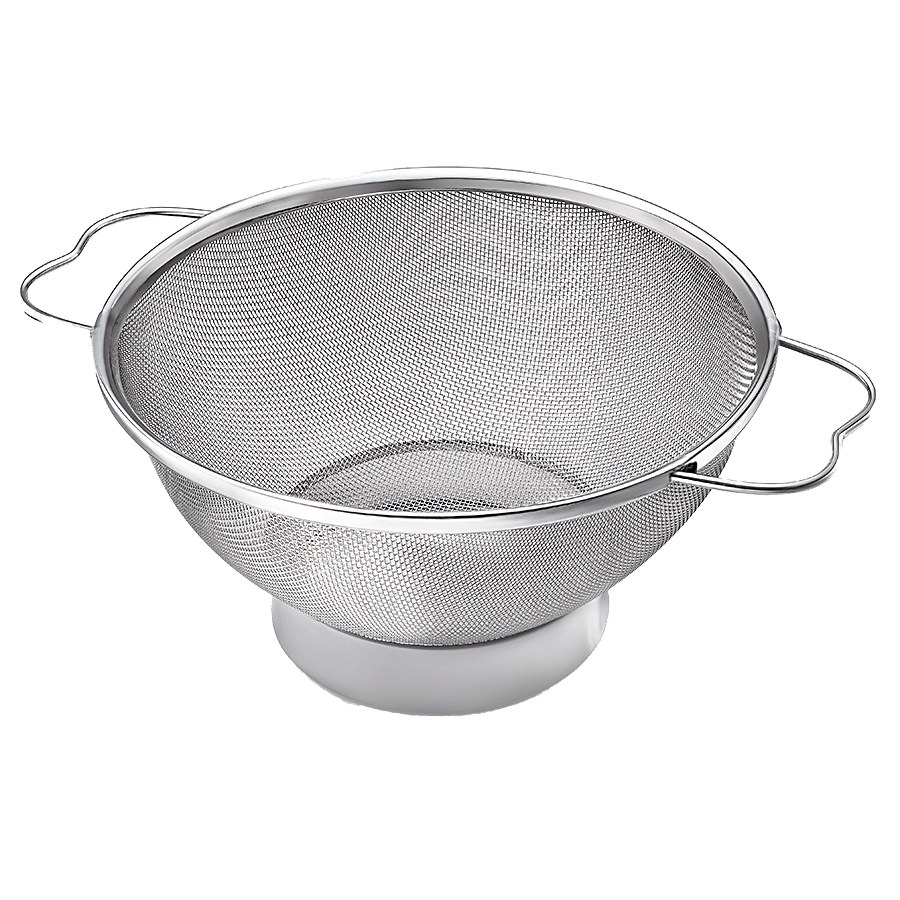 Petals Stainless Steel Fruit Basket/Colander/Rice-Vegetable Strainer Drainer - 23 Cm