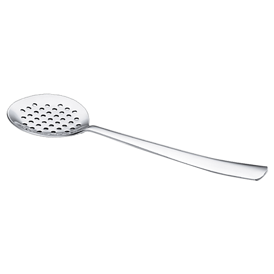 Petals Stainless Steel Heavy Cooking & Serving Skimmer/Jhara/Strainer - 27cm