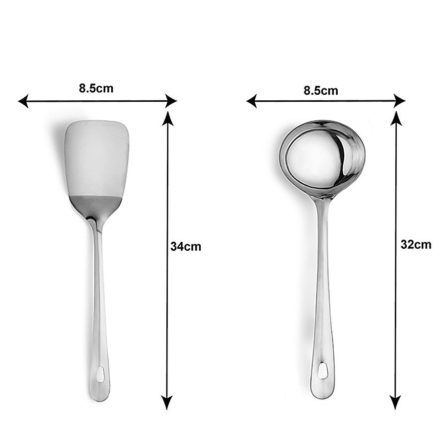 Petals Stainless Steel Ladle & Turner Spatula Combo