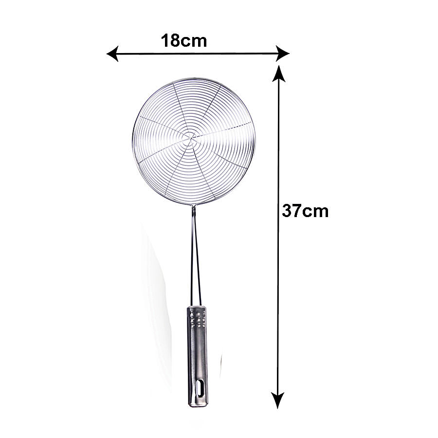 Petals Stainless Steel Wire Skimmer/Jhara/Strainer/Fryer - 18cm