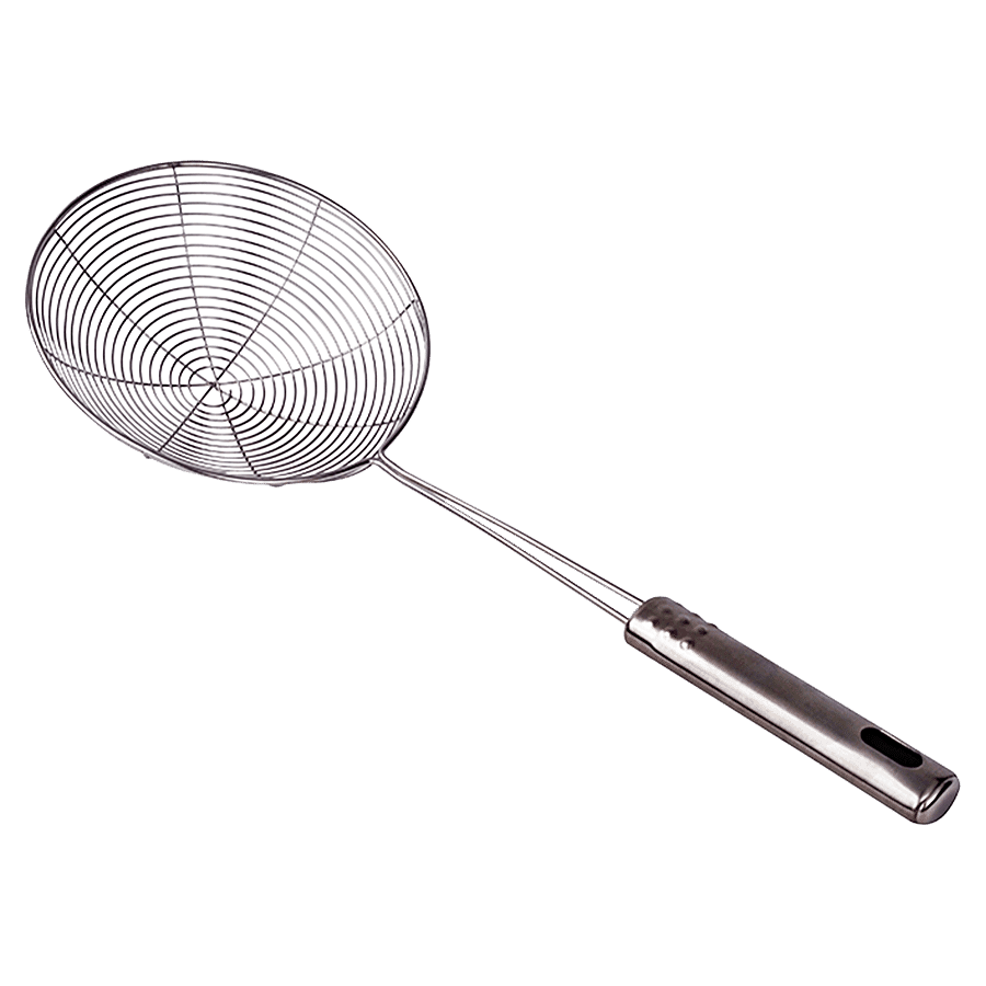 Petals Stainless Steel Wire Skimmer/Jhara/Strainer/Fryer - 18cm