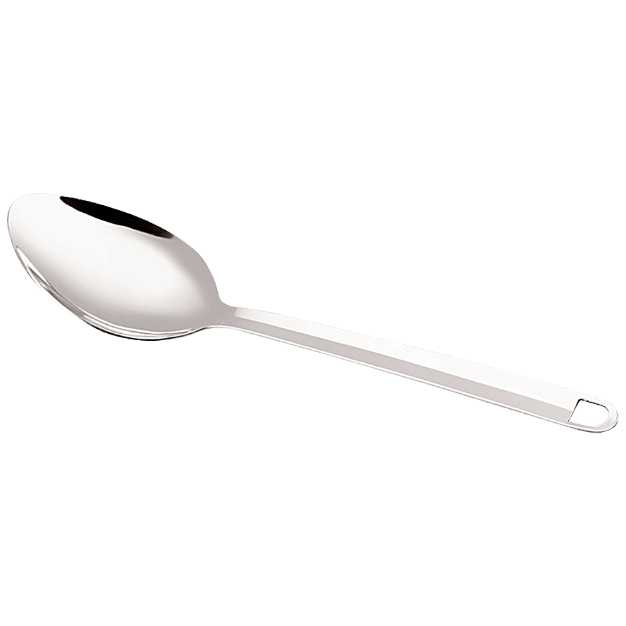 Petals Steel Mini Cooking/Serving/Spatula - Oval Pan Spoon/Salad/Curry Server - 25 Cm