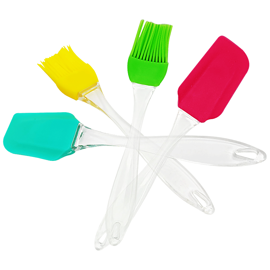 Trm Silicon Spatula & Oil Brush Combi Set - Easy To Use