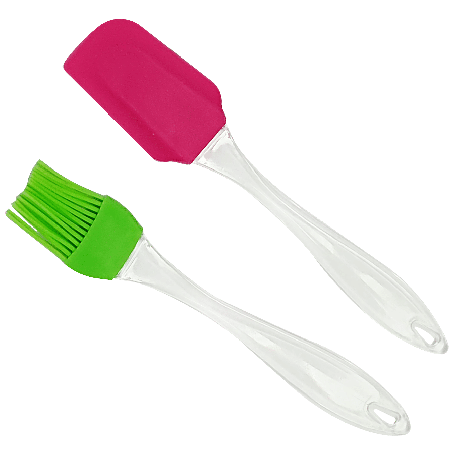 Trm Silicon Spatula & Oil Brush Combi Set - Easy To Use