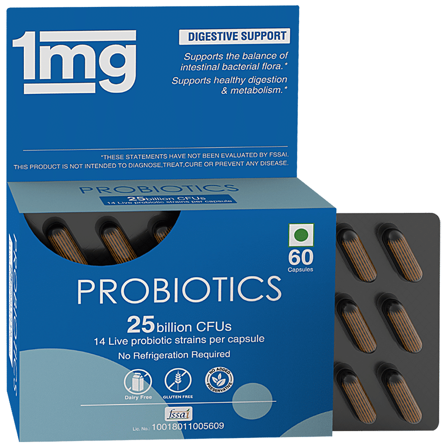 1mg Probiotics 25 Billion CFUs - 14 Live Probiotic Strains