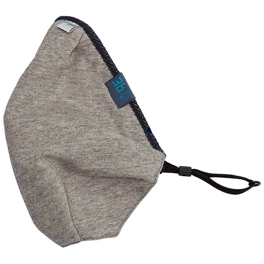 3BO Deltoid Lite Face Mask In Grey Knit Fabric With Binding - 1S1022