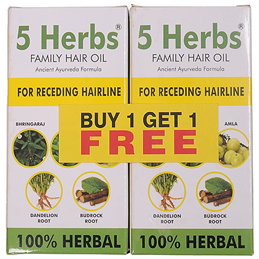 5 Herbs Family Hair Oil - 100% Herbal