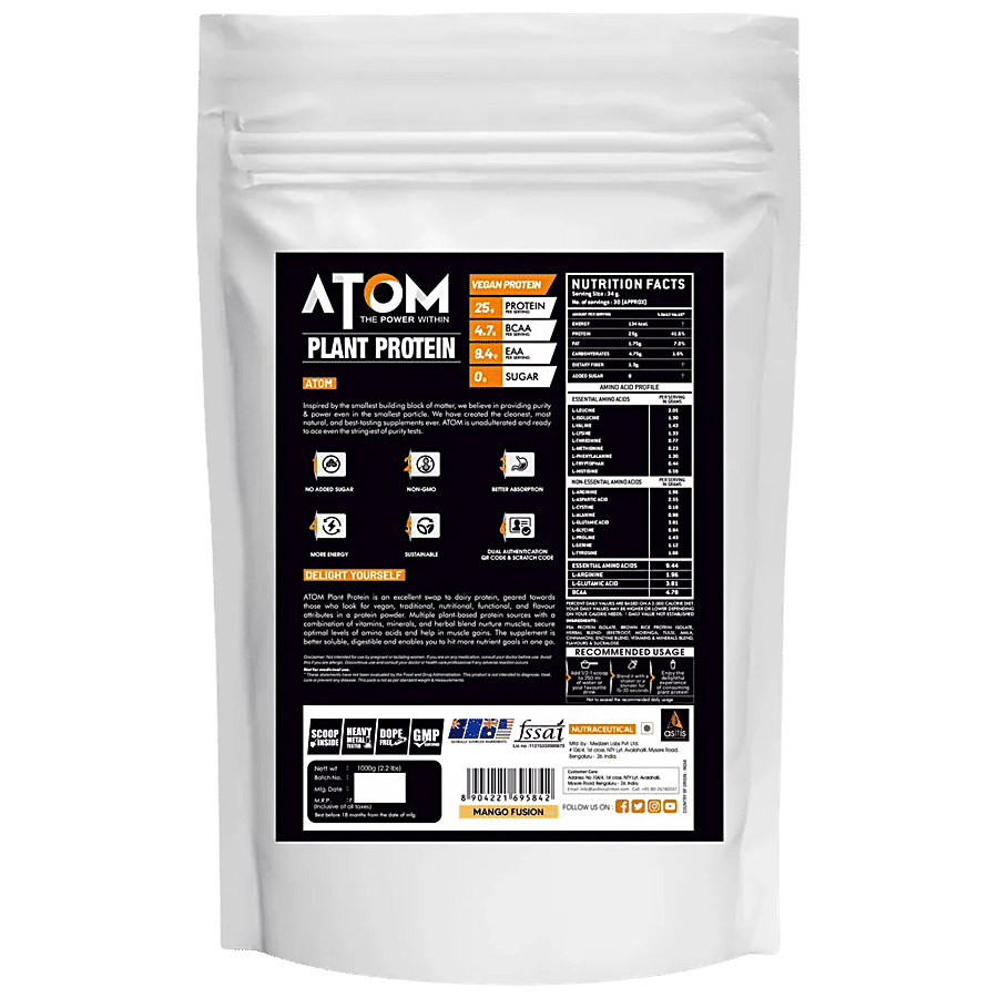 AS-IT-IS Nutrition ATOM Plant Protein - Easy To Digest