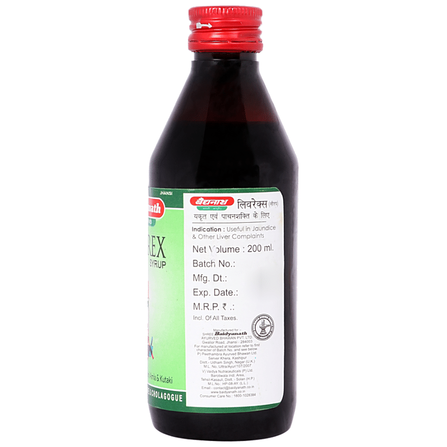 Baidyanath Jhansi Liverex Syrup - For Smooth Functioning Of The Liver