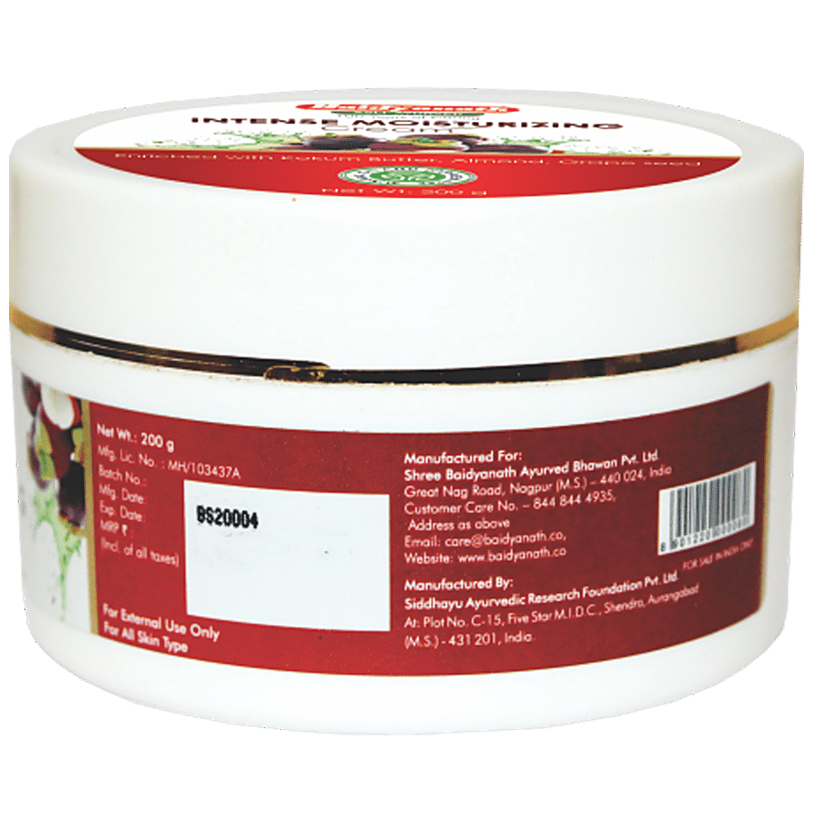 Baidyanath Nagpur Intense Moisturizing Cream - Enriched With Kokum Butter