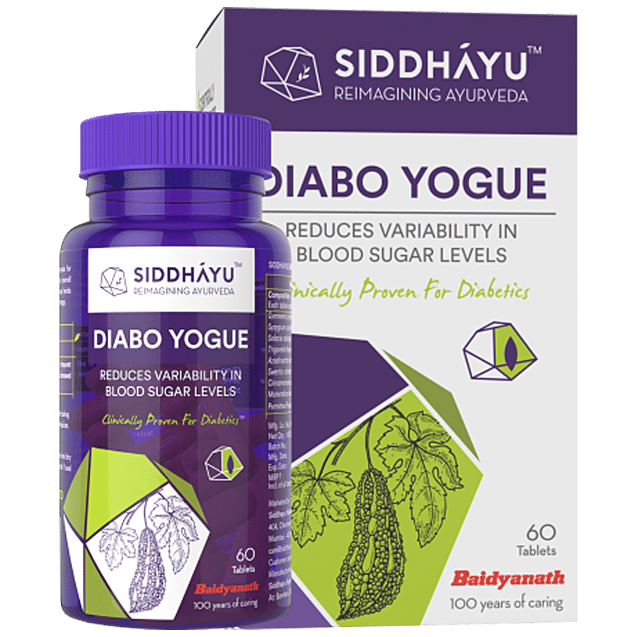 Baidyanath Nagpur Siddhayu Diabo Yogue - Ayurvedic Blood Sugar Tablets For Diabetes Care