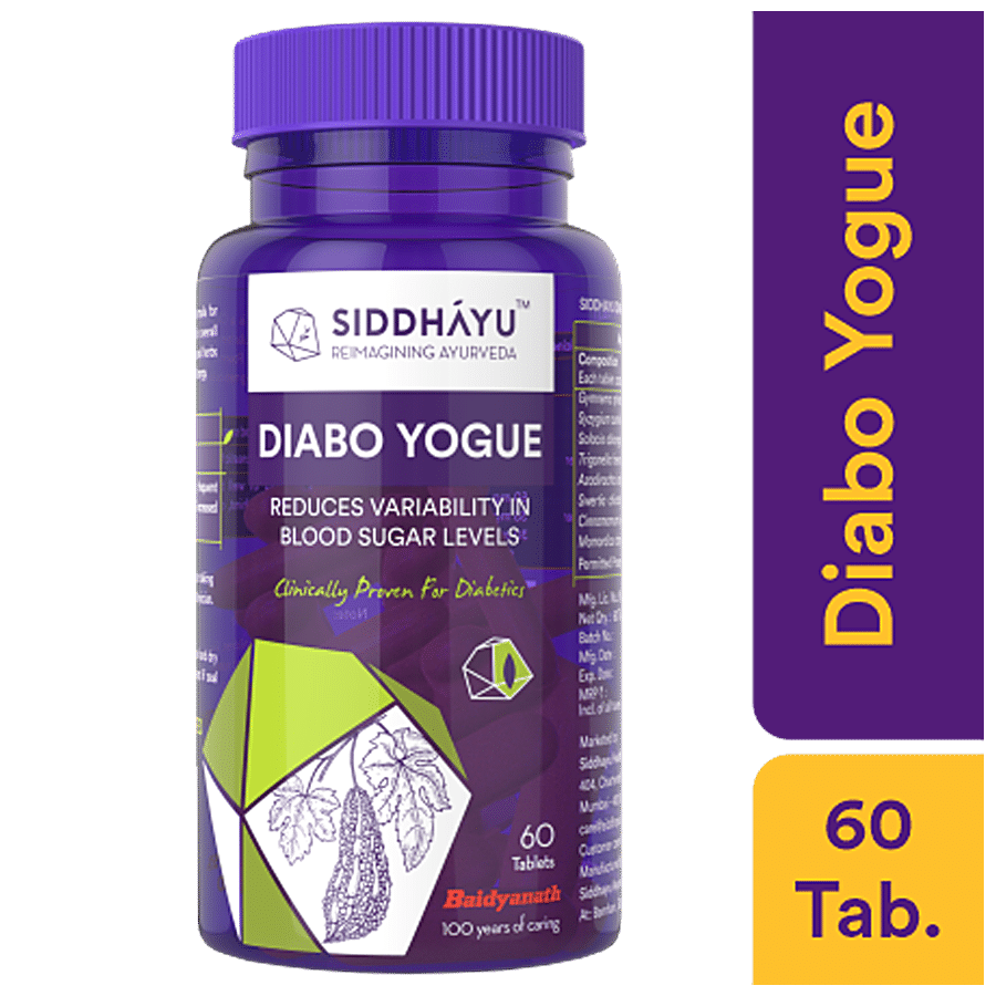 Baidyanath Nagpur Siddhayu Diabo Yogue - Ayurvedic Blood Sugar Tablets For Diabetes Care