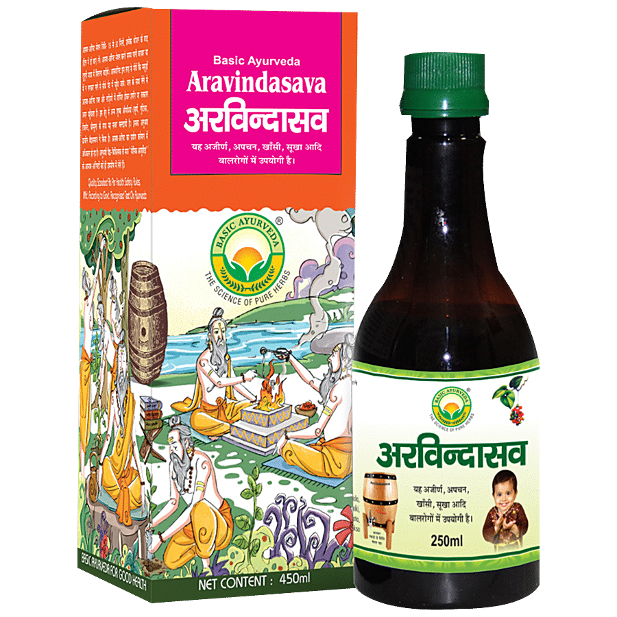 Basic Ayurveda Aravindasava Syrup - Digestive Problems &  Improve Strength & Immunity