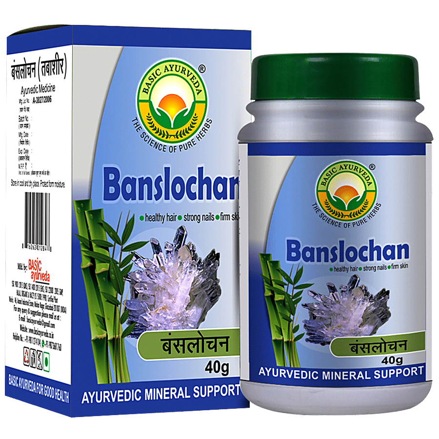 Basic Ayurveda Banslochan Powder - Ayurvedic Minerals Support For Hair