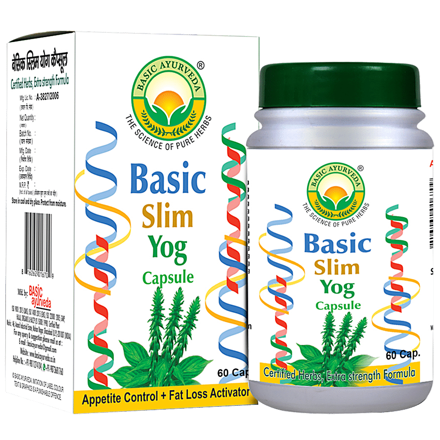 Basic Ayurveda Basic Slim Yog Capsules - For Weight Management