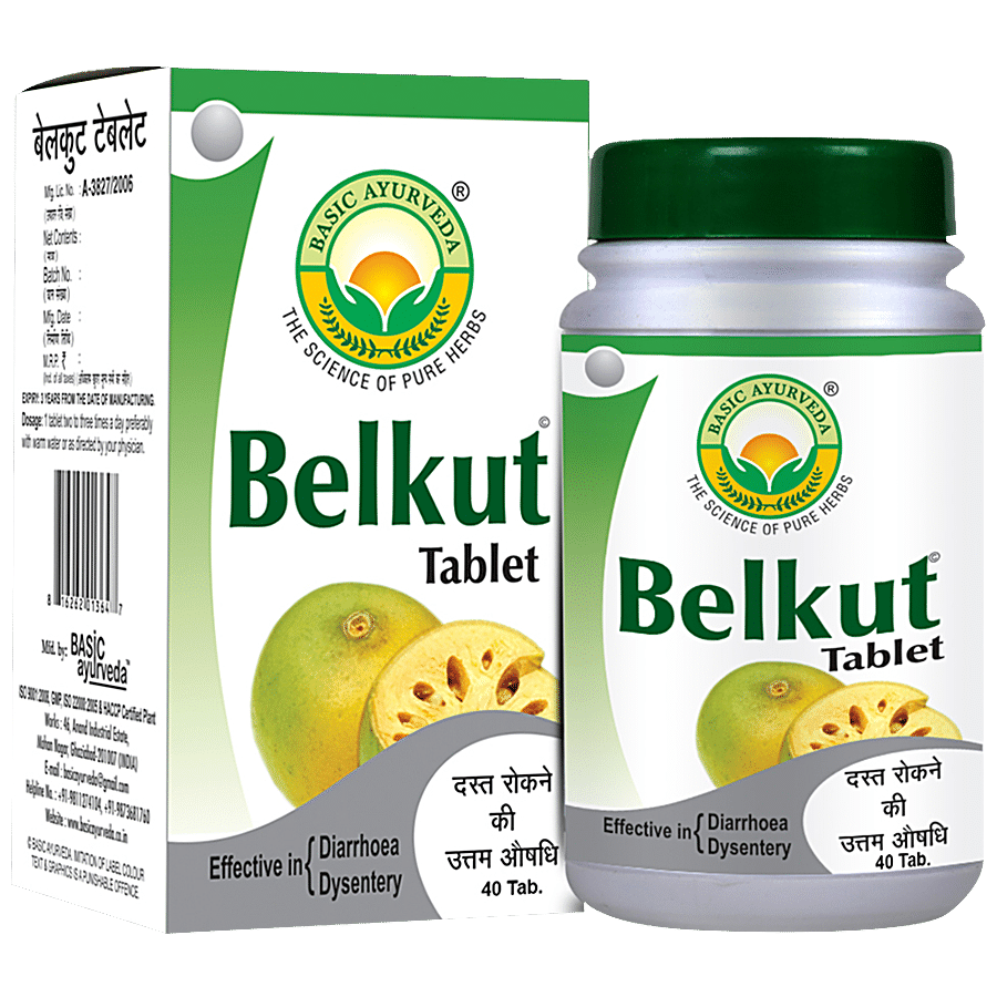 Basic Ayurveda Belkut Tablets - Effective In Diarrhoea & Dysentery