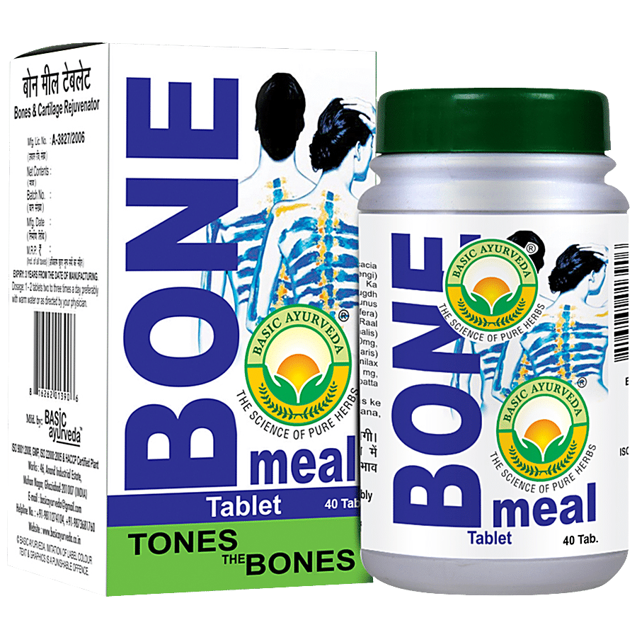 Basic Ayurveda Bone Meal Tablets - Helpful in Osteoporosis & Low Bone Density