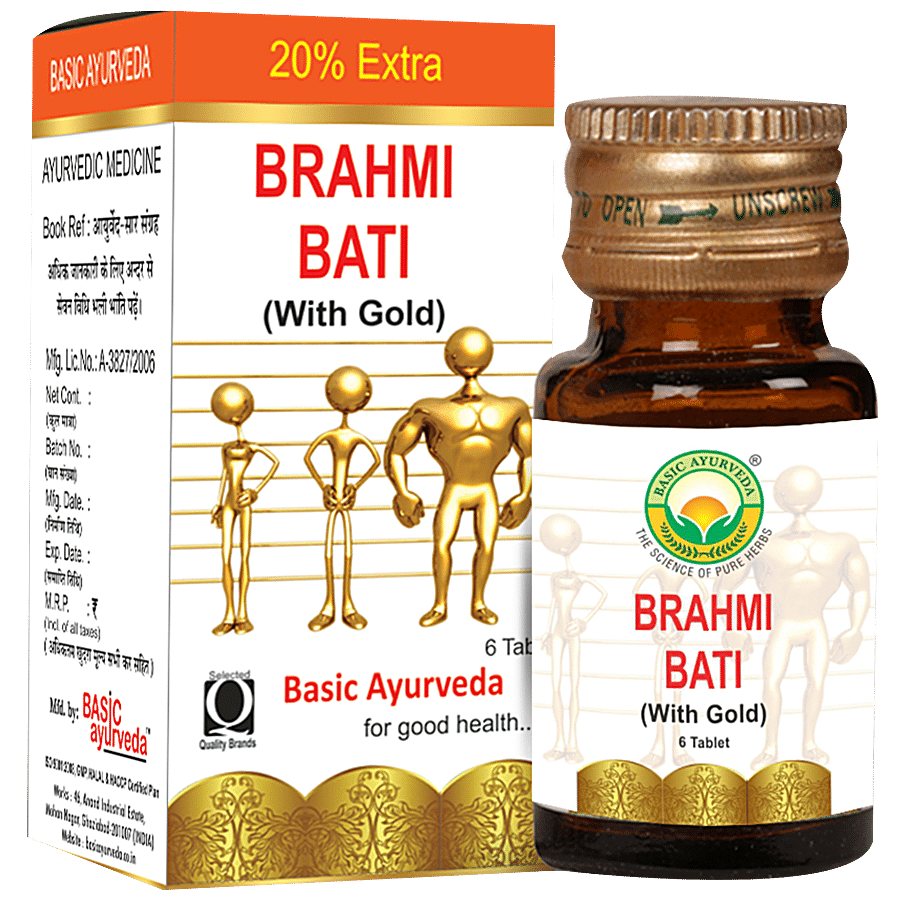 Basic Ayurveda Brahmi Bati Tablets -  Improves Mental