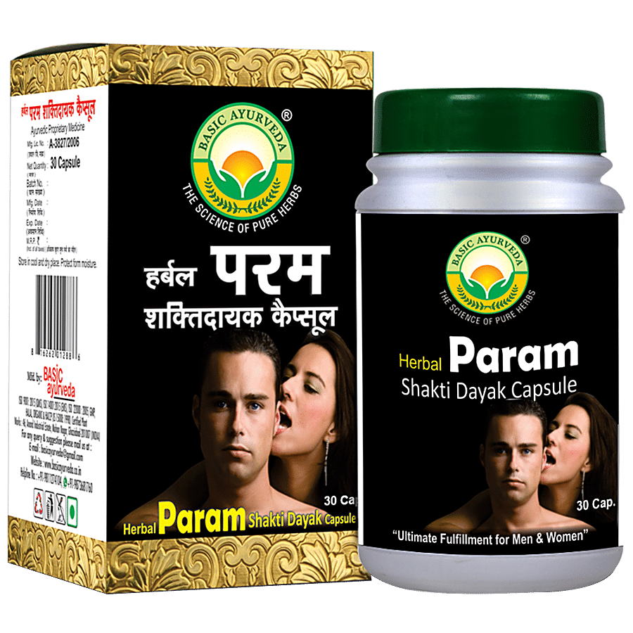 Basic Ayurveda Herbal Paramshakti Dayak Capsules - Enhances Stamina & Energy