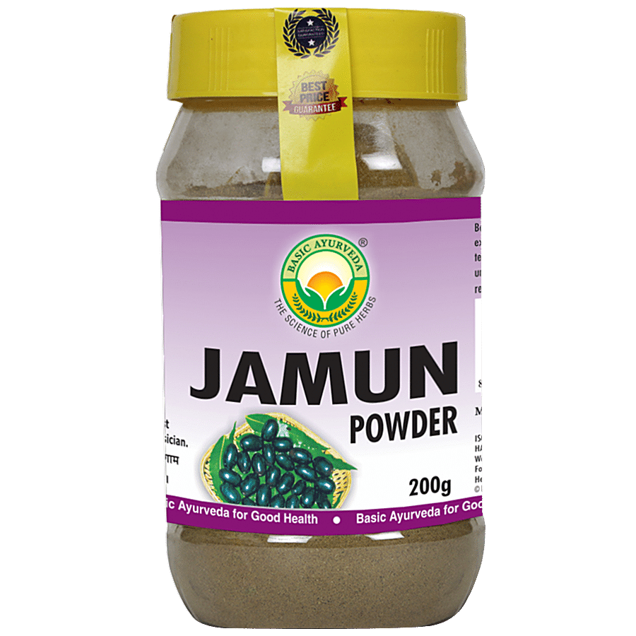 Basic Ayurveda Jamun Churna Powder - Diabetes & Hypertension Relief