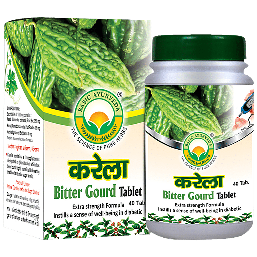 Basic Ayurveda Karela/Bitter Gourd Tablets - Diabetes Control