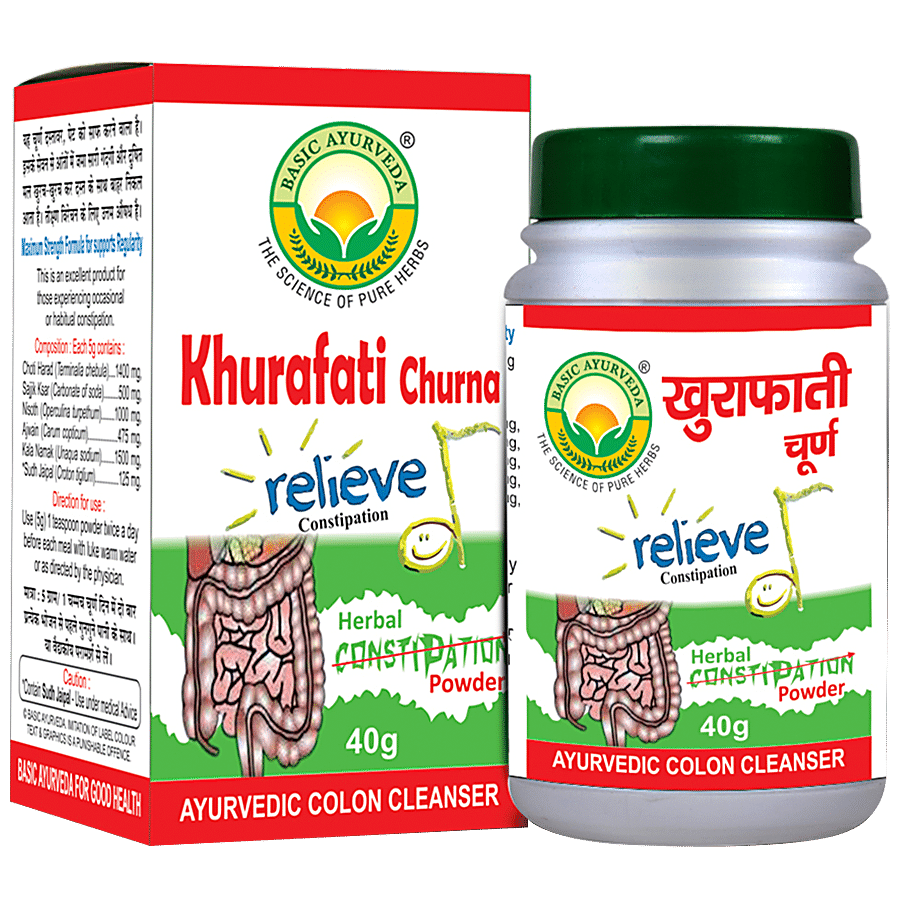 Basic Ayurveda Khurafati Churna - Relieves Constipation