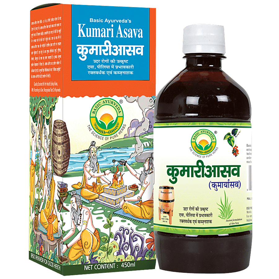 Basic Ayurveda Kumari Asava Syrup - Effective In Jaundice