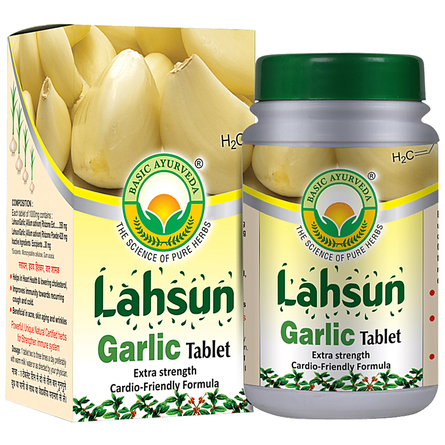 Basic Ayurveda Lahsun/Garlic Tablets - Boosts Heart Health