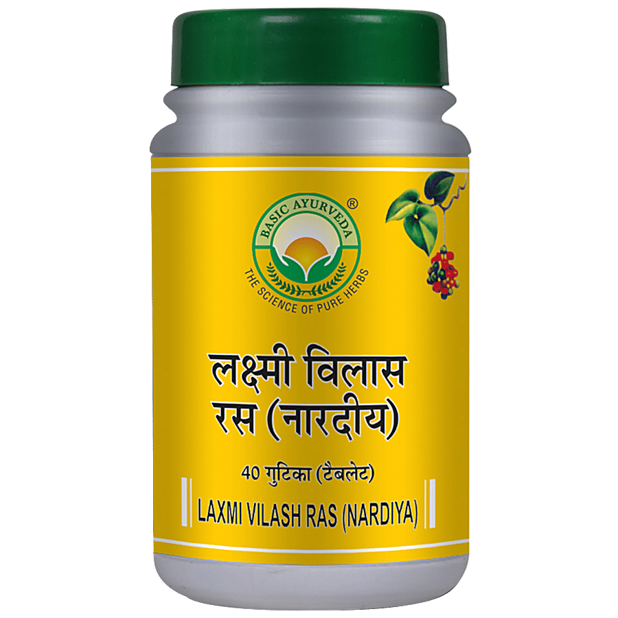 Basic Ayurveda Laxmi Vilass Ras Nardiya Tablets - Acidity & Constipation