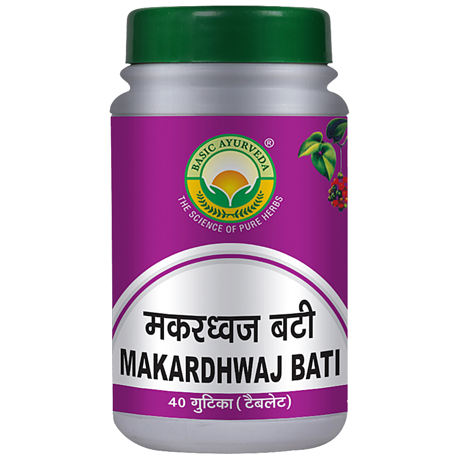 Basic Ayurveda Makardhwaj Bati - Restores Stamina & Immunity