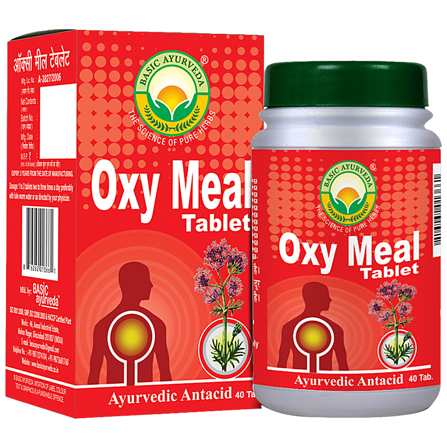 Basic Ayurveda Oxy Meal Tablets - For Relief From Stomach Issues & Vomiting