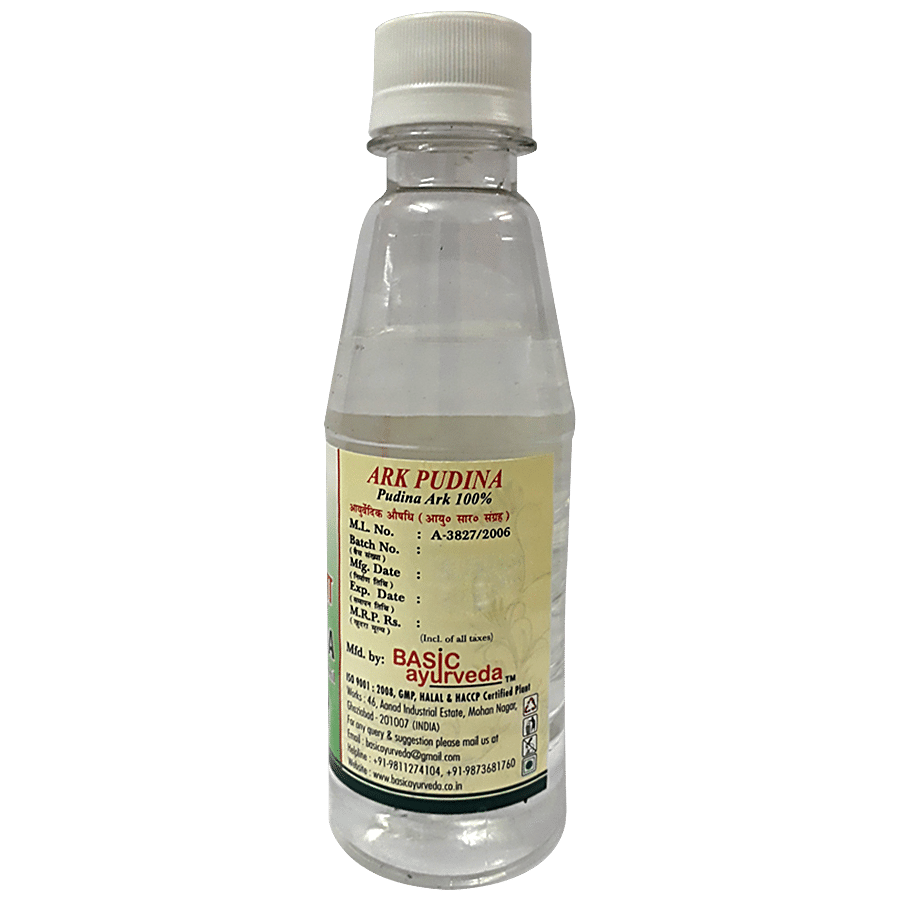 Basic Ayurveda Pudina Ark - Mint Leaves Distilled Water