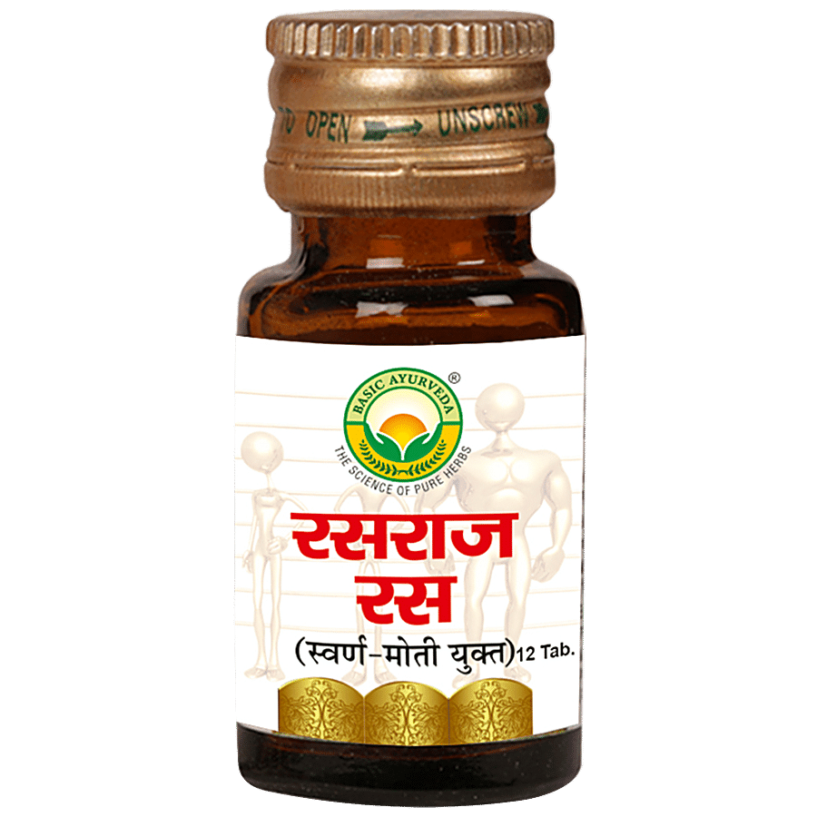 Basic Ayurveda Ras Raj Ras 12 Tablets - Beneficial In Paralysis & Neuro Disorders