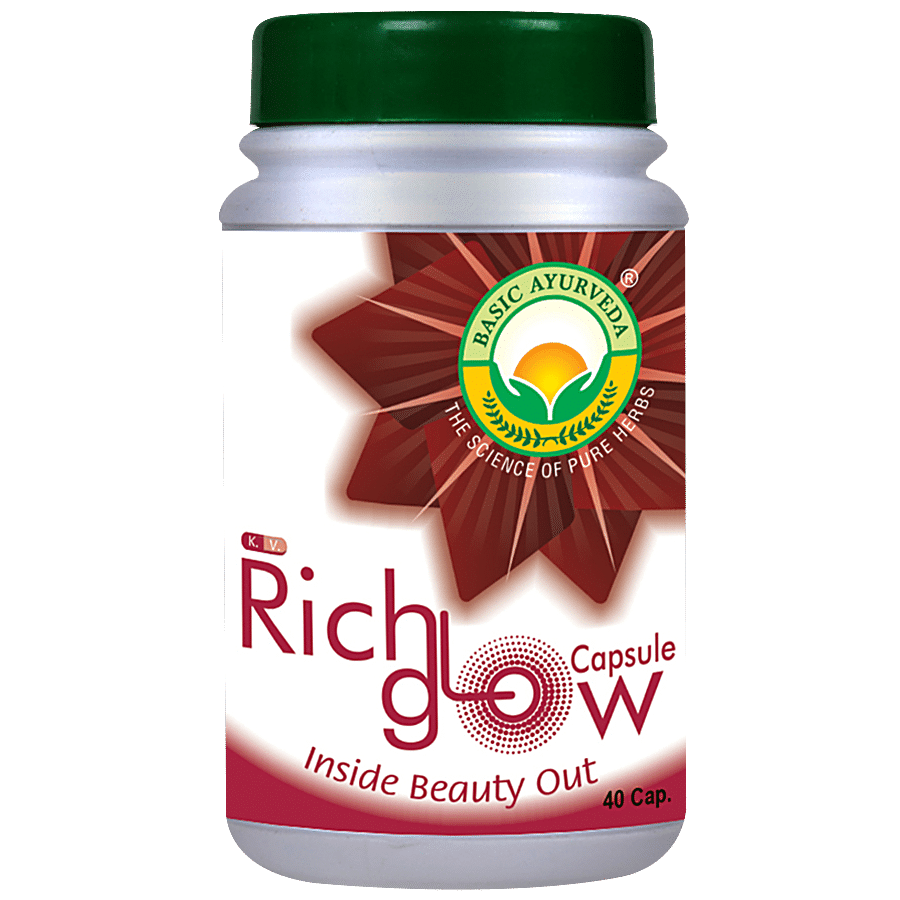 Basic Ayurveda Rich Glow Capsules - For Acne & Pimples