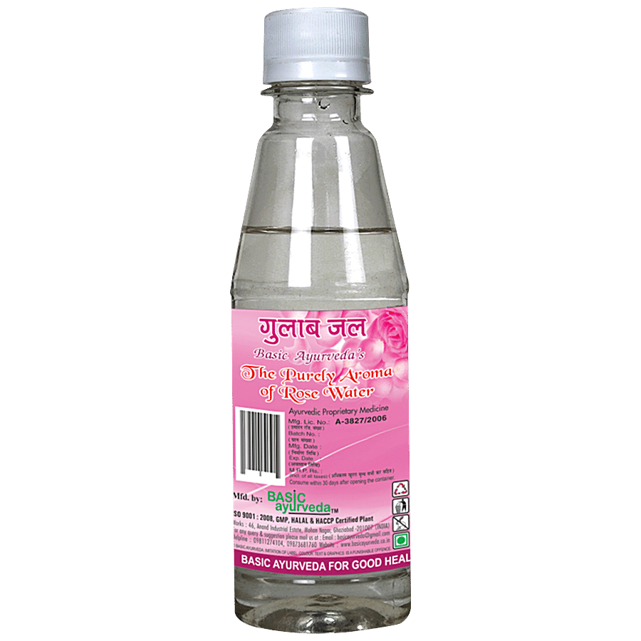 Basic Ayurveda Rose Aroma Water - Natural Astringent For Glowing Skin